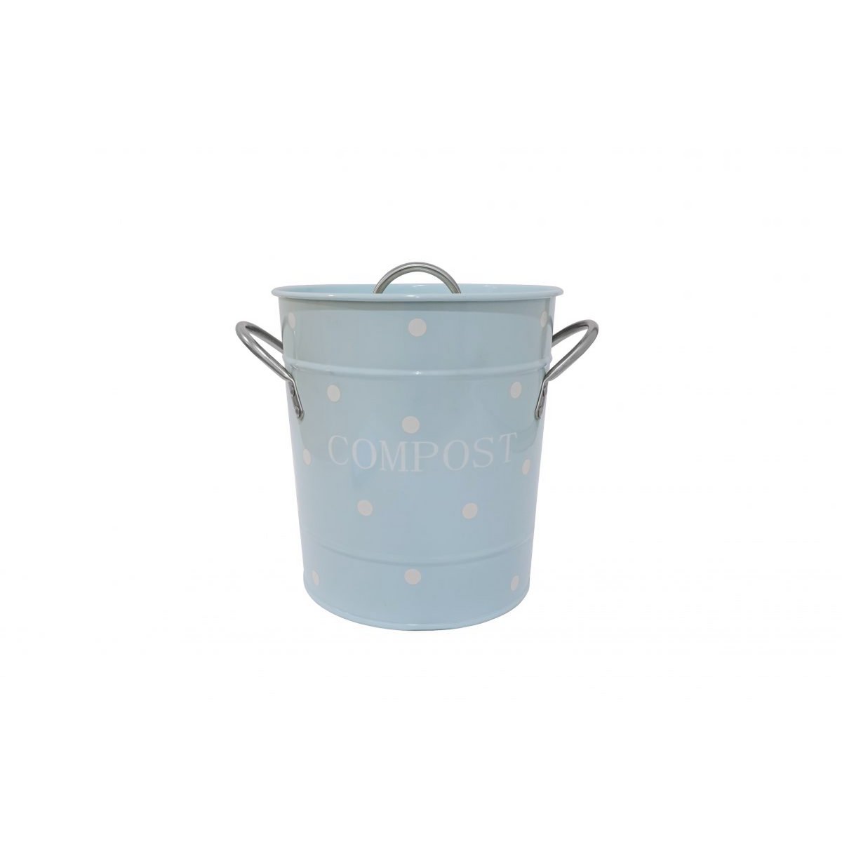 Blue Compost Bin met witte stippen 21x19 cm Isabelle Rose