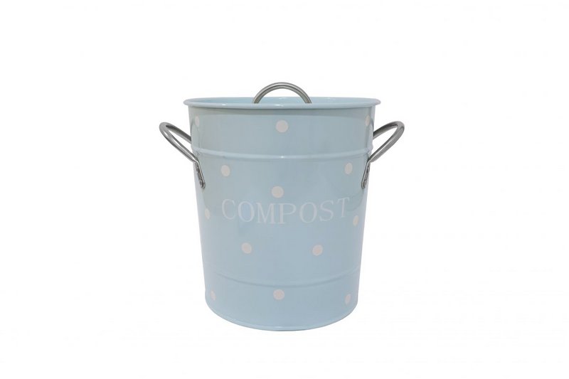 Blue Compost Bin With White Dots 21x19 cm Isabelle Rose