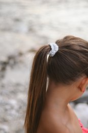 Skinny No plastic Elastic Linen Scrunchies - Linen Hårbånd