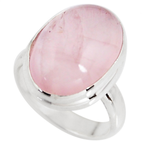Force of Love Ring aus Rosenquarz und 925er Silber