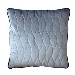 Cushion velvet gray with piping blue 40x40 / 50x50 cm sofa cushion