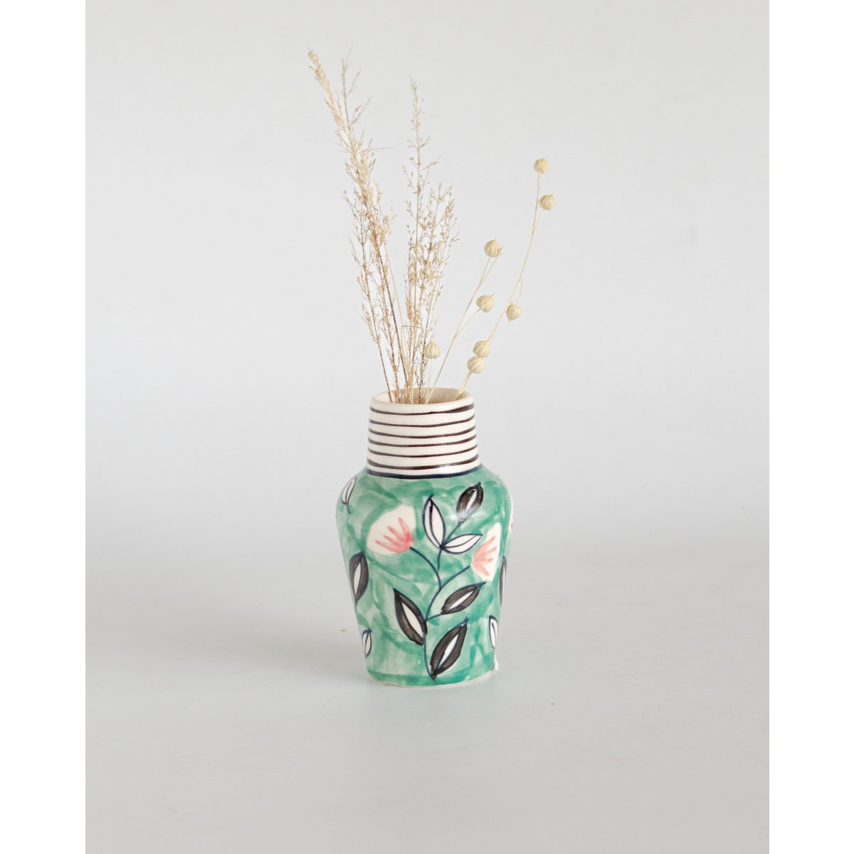 Hand-Painted Ceramic Mini Vases - Set of 3