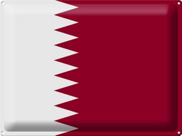 Tin Sign Flag of Qatar 40x30cm Flag of Qatar