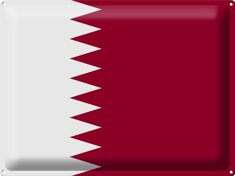 Tin Sign Flag of Qatar 40x30cm Flag of Qatar