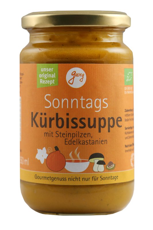 Søndags græskarsuppe med søde kastanjer & økologiske porcini-svampe