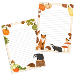 Notepad/notepad - Autumn autumn animals - stationery