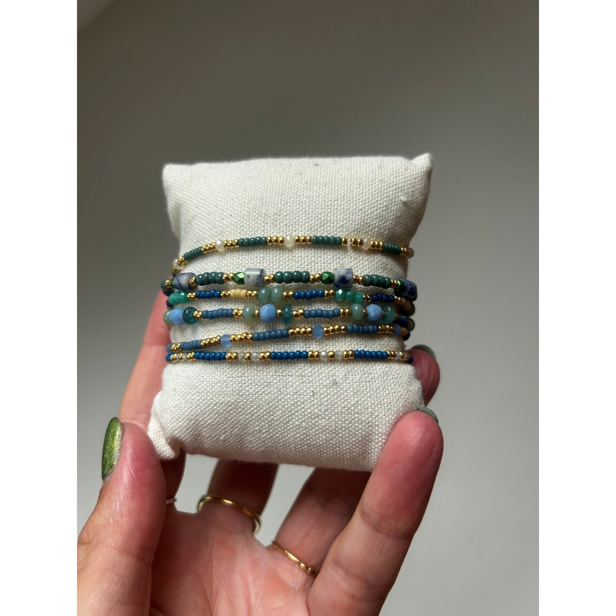 Handgemaakte armbandenset - blauw02