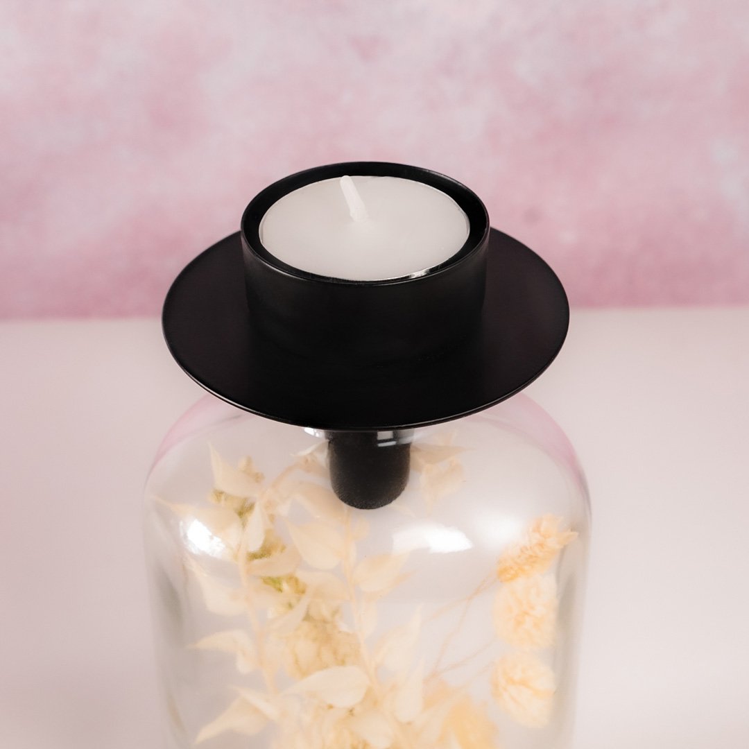 Black tea light holder