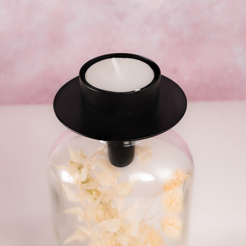 Black tea light holder
