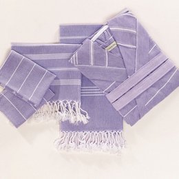 Marida Juego de bata y toalla de hammam de algodón unisex, 5 piezas