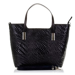 Florence Artegiani. Filippa Woman tote bag. Genuine Leather Suede Engraving Interlacing