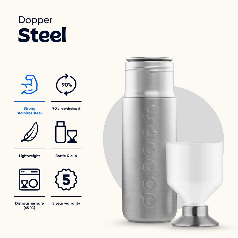 Borraccia riutilizzabile in acciaio Dopper da 800 ml