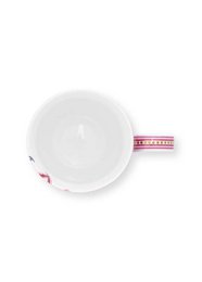 Set/2 Mugs Large Flower Festival Dark Pink 350ml