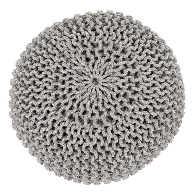 Pouf Ø 55 H 37 H 37 Strickhocker Sitzpouf Bodenkissen nachhaltig