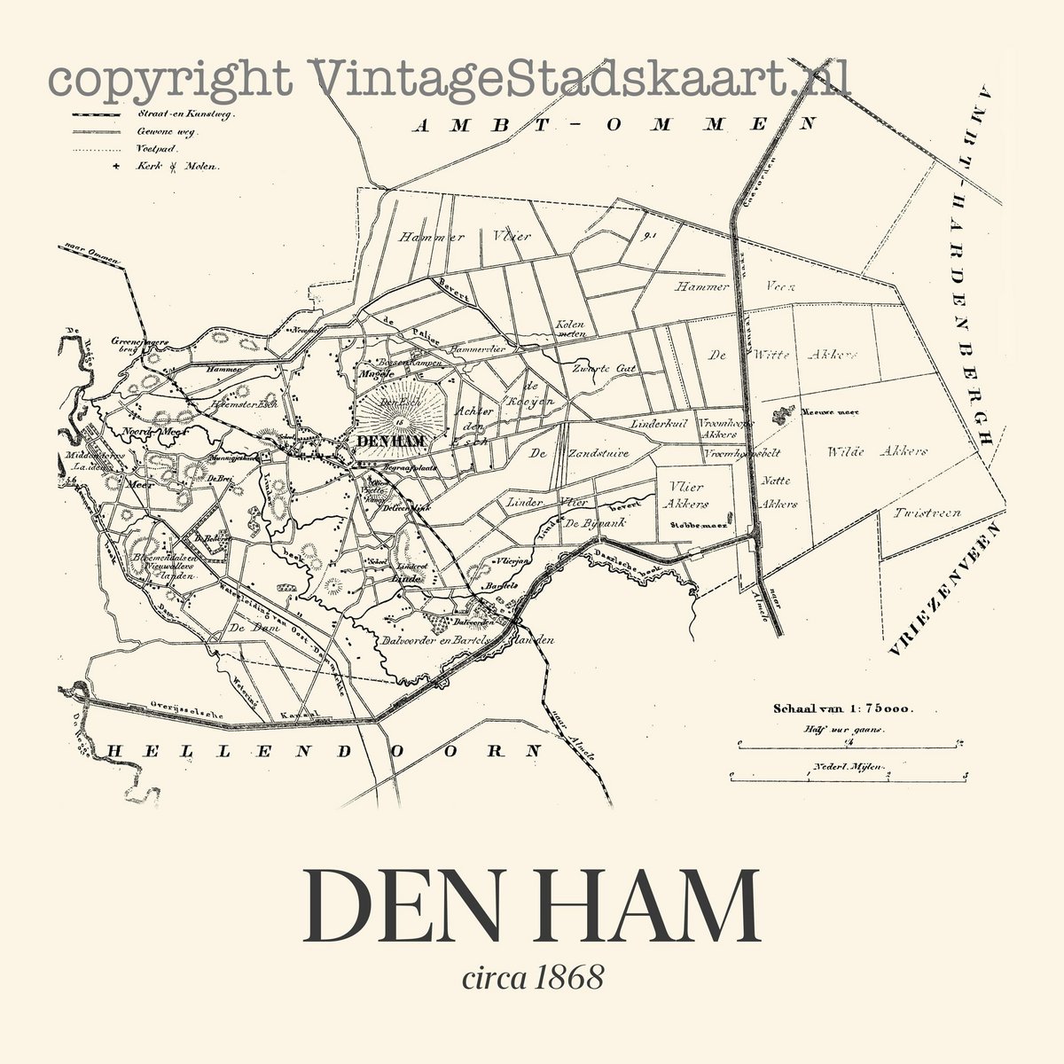 Den Ham in vintage stijl