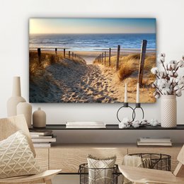 Canvas Maleri - Wall Decoration - Beach - Sea - The Holland - Dunes - Sun