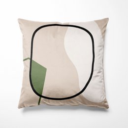 Reversible velvet cushion Organic lines and shapes