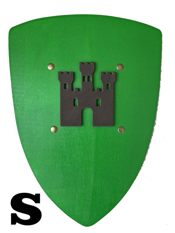 SHIELD KAMELOT S GREEN WITH CASTLE - ST658