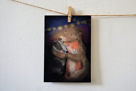 Kaart lekker knuffelen
