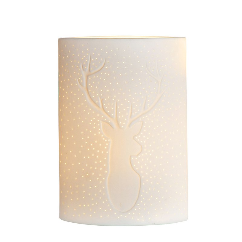 Porzellan Lampe Ellipse Hirsch