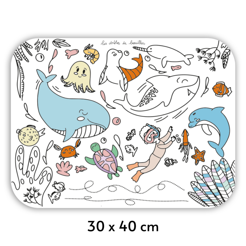 Ocean colorable placemat