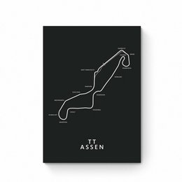 TT Assen - Mapa toru - Czarny - Plakat z mapą