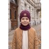 Komplet czapka i komin SMILE - bawełna - bordowy