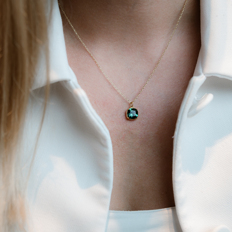 Geboortesteen Ketting mei smaragd
