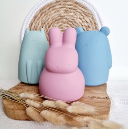 Silicone flexible money box - Rabbit Pink