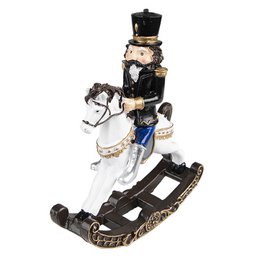 Weihnachtsdekoration Nussknacker 18 cm schwarzer Kunststoff