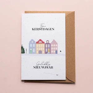 Kleurrijk winterdorp | Kerstkaart