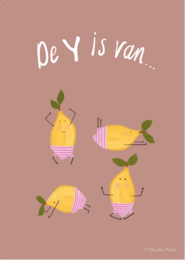 A cute, illustrated acorn-shaped poster with a serene, smiling face and green leaf accents, suitable for a child's room.