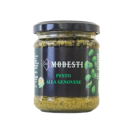 Genoese pesto with PDO basil, a savory and aromatic spread made with high-quality ingredients. Ideal for pasta, sandwiches, and more.