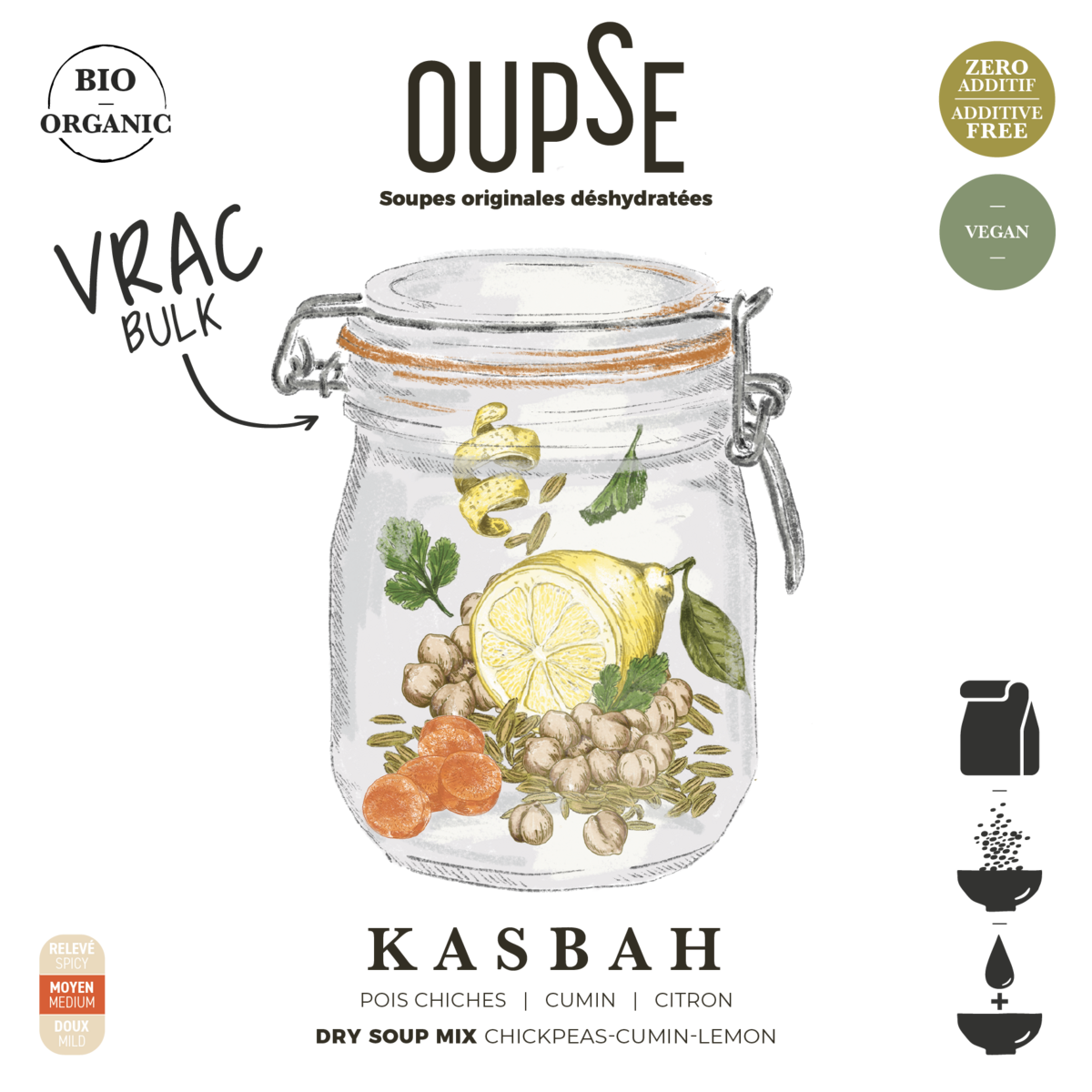 Oupse original dehydreret suppe / bulk 2 kg-Kasbah økologisk