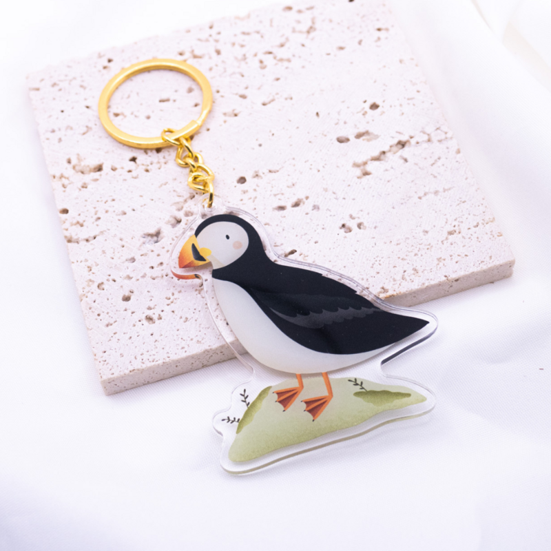 Keychain Puffin Island made of acrylic - gift travel key ring puffin