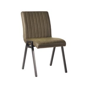 Silla de Comedor Hazer Matz - Army - Cuero Artificial - Estructura de Metal Negro 50 x 86 x 60 cm