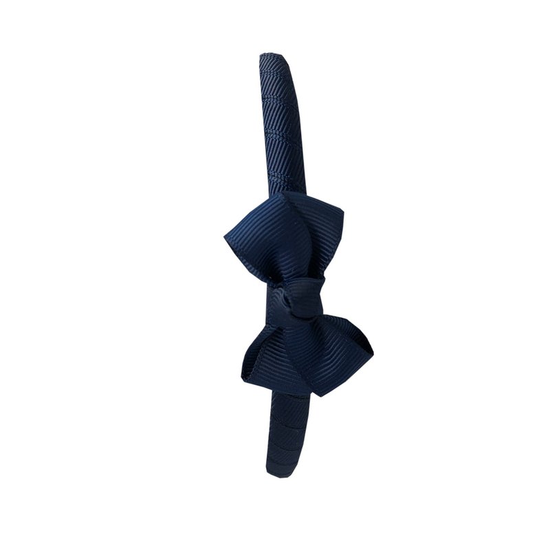 Estelle hair bow with headband in dark blue