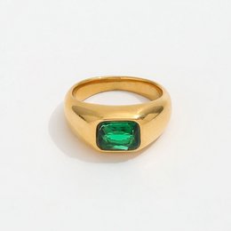 Lola - Correa de oro con diseño de piedra verde