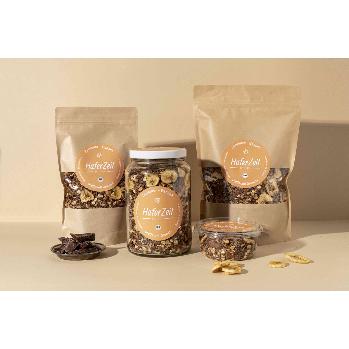 Banana scura con granola biologica