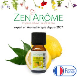 Aceite esencial - Limón - 10 ml - Uso para difusión - Envasado en Francia