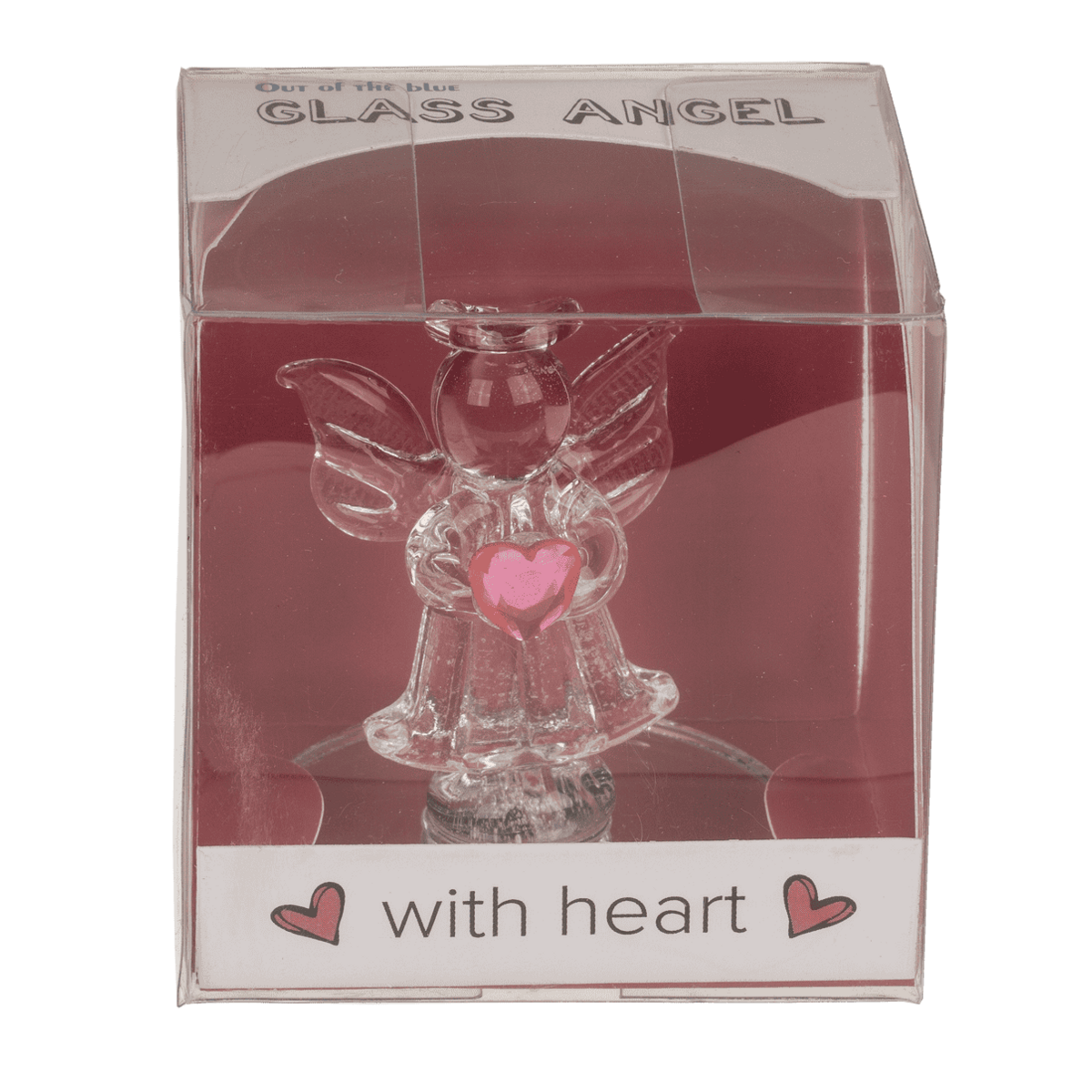 Glass Angel with Heart, 5 cm,