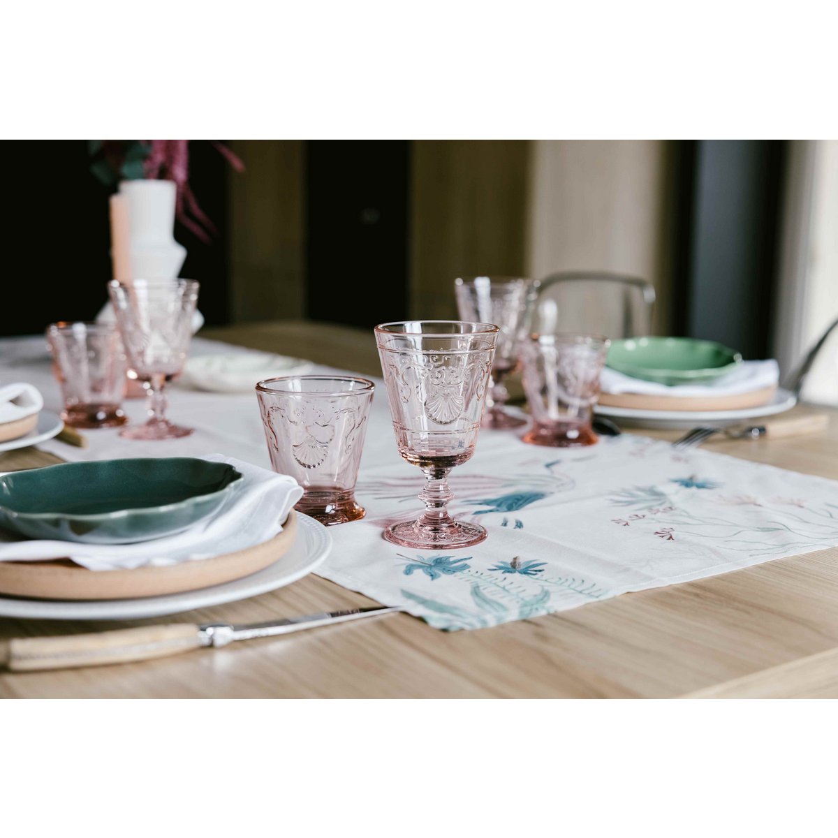 WATERGLAS OP VOET ROSE 20 CL VERSAILLES