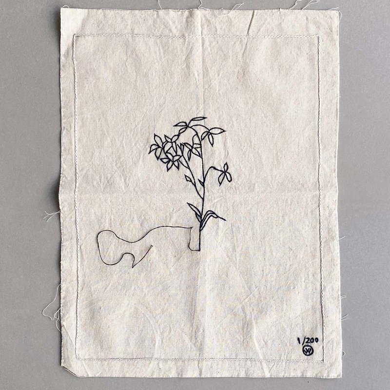 stitched art 'single flower'