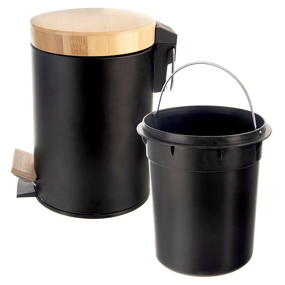 Bin Metal mit Pedal Black 3 L