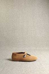 CAMILA COGNAC – Ballerina's met ronde neus