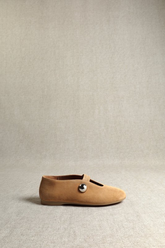 CAMILA COGNAC – Ballerina's met ronde neus