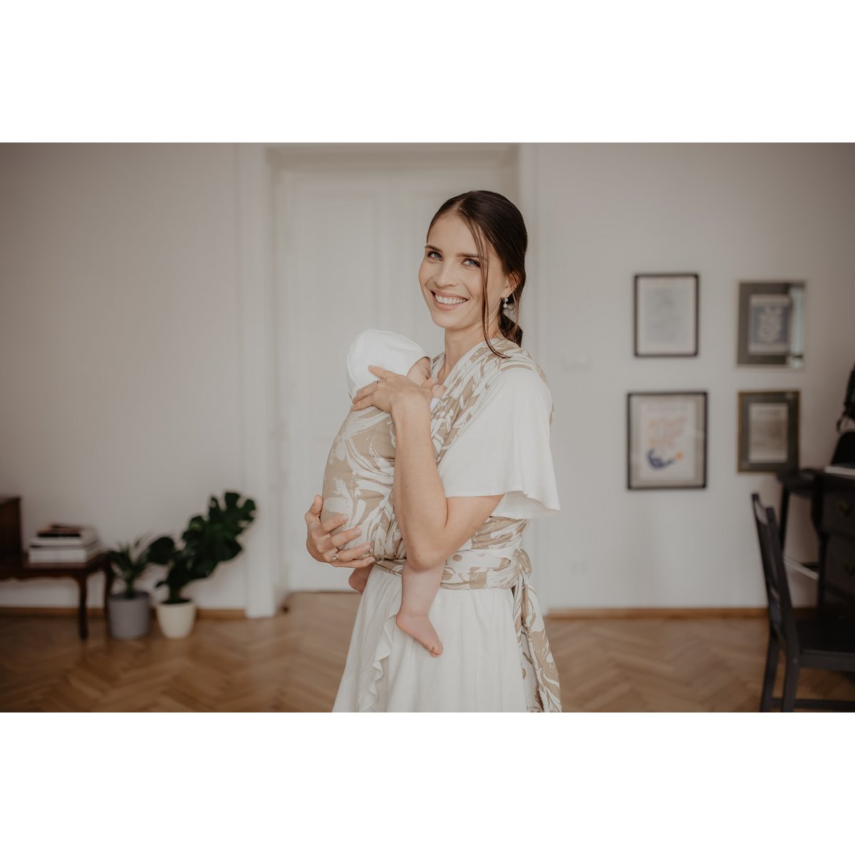 Eco Tragetuch aus Webstoff Beige Marable