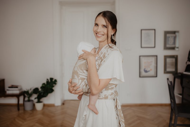Involucro intrecciato Eco Babywearing Beige Marable
