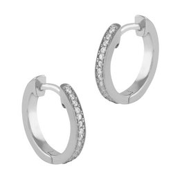 Boucles d'oreilles créoles argent et zircons un rail
