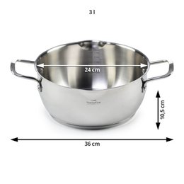 Pour & Cook Casserole with glass lid - 24x12 cm